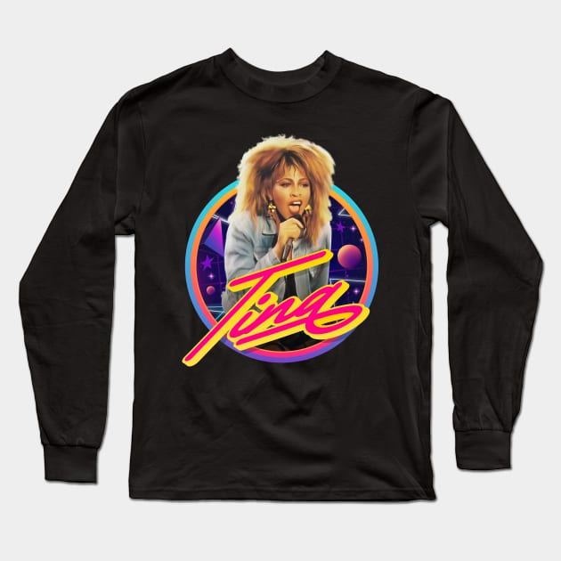 Tina Turner Long Sleeve T-Shirt by Trazzo